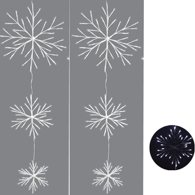 Jeu de lumières flocon de neige AVEC/3 flocons de neige 100 5 mm