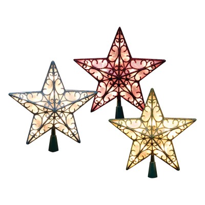 10lt 3d Indoor Star Tree Top 22.86cm 3 Asst