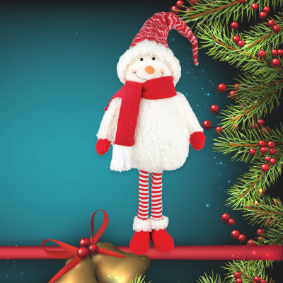 Light Up Fabric Standing Snowman LED