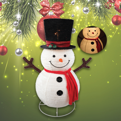 Snowman Pop Up Sculpture With Top Hat
