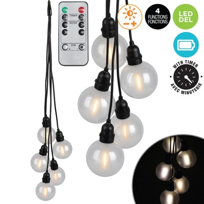 5 globes de gazebo à DEL givrés G80 avec filament droit