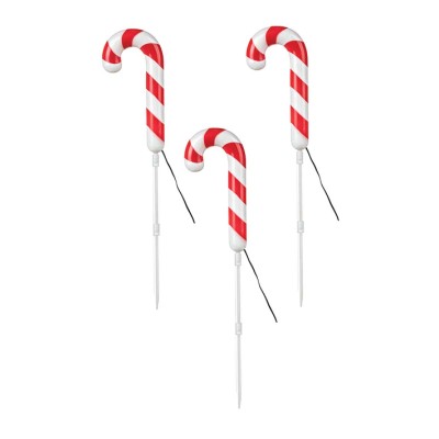 40l Outdoor 60cm Candy Cane en plastique rouge/blanc Piquets de pelouse