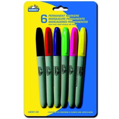 Permanent Markers - 6 Asst