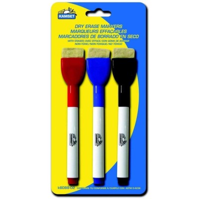 Dry Erase Markers W/eraser - 3