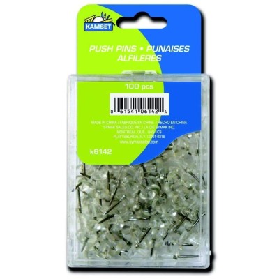 100 Push Pins - Clear