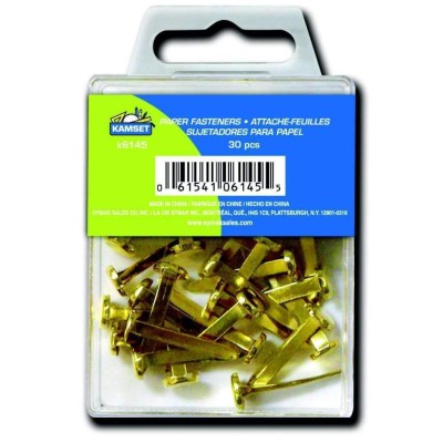 30 Paper Fasteners - Brass