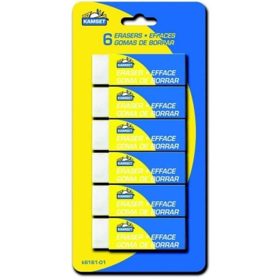 Erasers 6 White