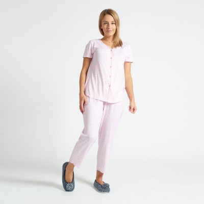 Patterned Baby Pink 2 Pieces Pyjama