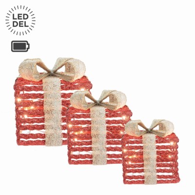 Boîte de cadeau lumineuse 7/9-11 "S / 3 paillettes B / O