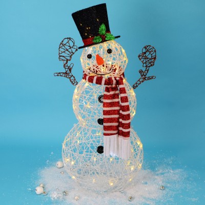 Bonhomme de neige scintillant de 48 po à DEL avec déco