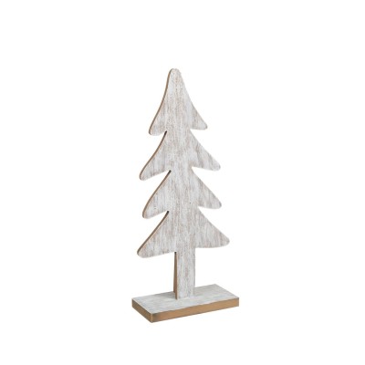15,5 "arbre de bois sur base, lavage blanc