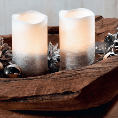 Ensemble de bougies à DEL sans flamme | argent et blanc