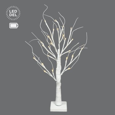 Arbre à paillettes blanches 24 "B / O, 24 Lts Led.