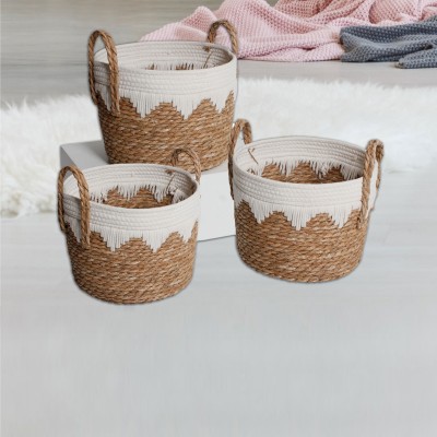 Basket White Natural Fiber