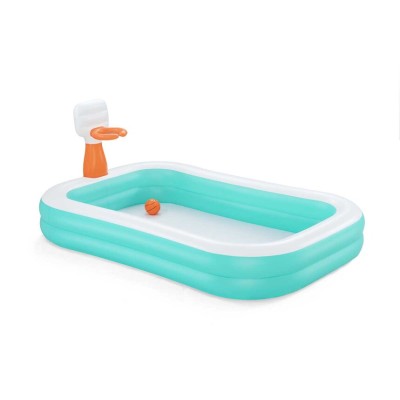 Bestway® Piscine familiale gonflable avec panier de basket ''Dunk n’ Splash™'' 2,51 m x 1,68 m x 1,02 m