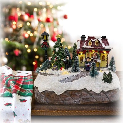 Village musical de Noël - Arbre tournant