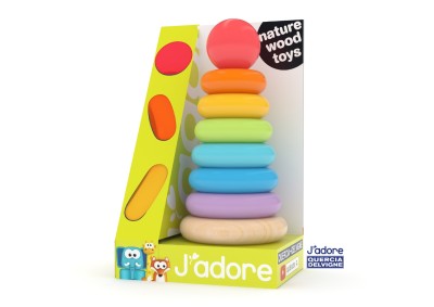 J'adore Rainbow Wooden Ring Stacker 