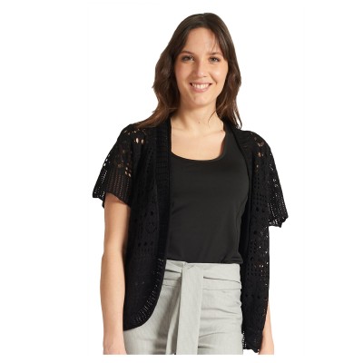 Black Pointelle - Cardigan