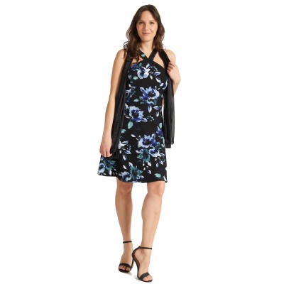 Robe licou de printemps à motif floral