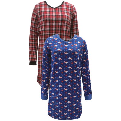 Robe de nuit d'hiver en micro-polaire pour dames