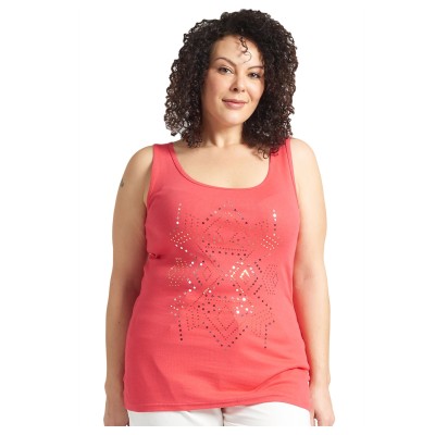 Red Tank Top With Sequins