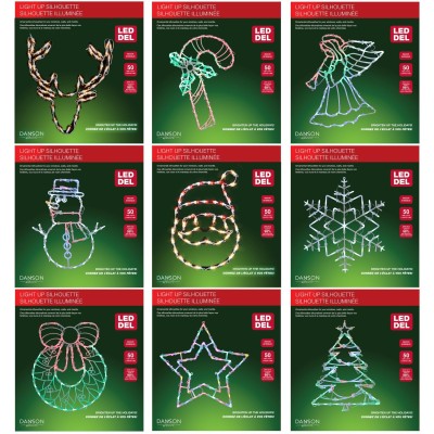 9 Asst. Silhouettes W/50 Led Ind Lights