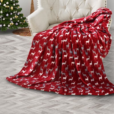 Deer Velour Red Throw