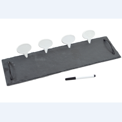 Slate Rect Cheese Set 6pcs With Labels