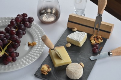 Magnetic Cheese Set 4pcs Bamboo/printed Slate
