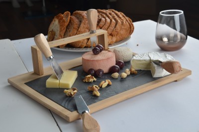 Set à fromage en bambou ardoise imprimée