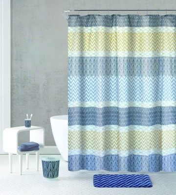 Zigzag - Ensemble de rideaux et tapis de bain avec accessoires