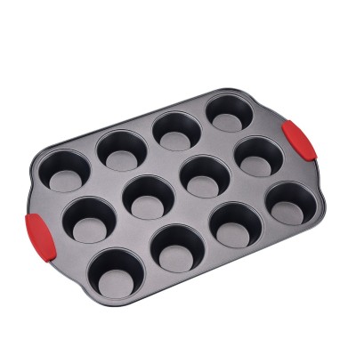 Non Stick 12cup Muffin Pan with Silicone Handles