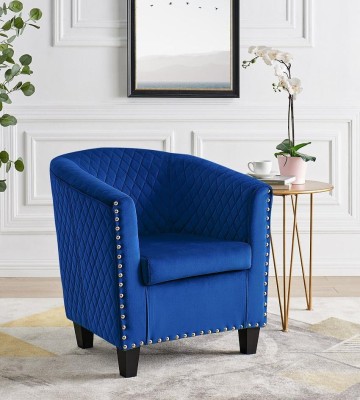 Alessio - Velvet Accent Armchair with Nailhead Finish