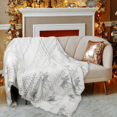 Couverture motif d'orignaux Fair Isle