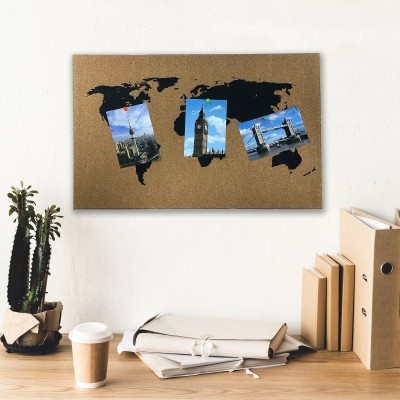 World Map Cork Board