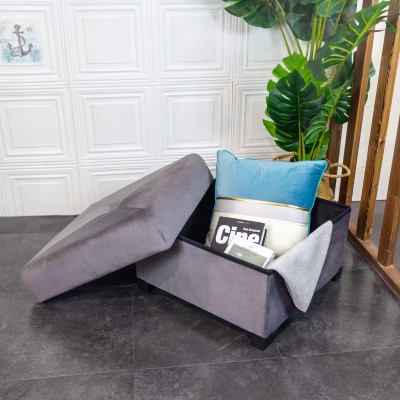 Velvet Ottoman with Legs
