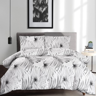 Ensemble de housse de couette 100% coton feuille de palmier - 3 pièces
