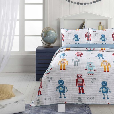 Ensemble de courtepointe 3 pièces pour enfants Robots