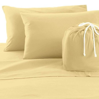 Ensemble de draps en flanelle de coton - Moutarde