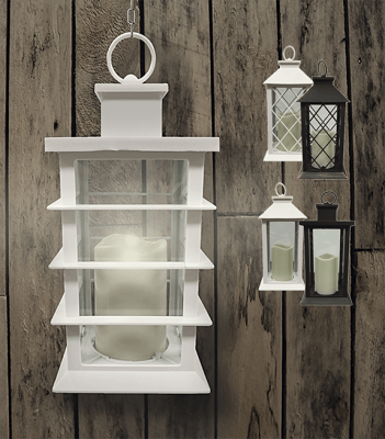 Lanterne avec bougie à DEL sans flamme | assorties