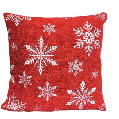 Coussin en jacquard chenille flocon de neige