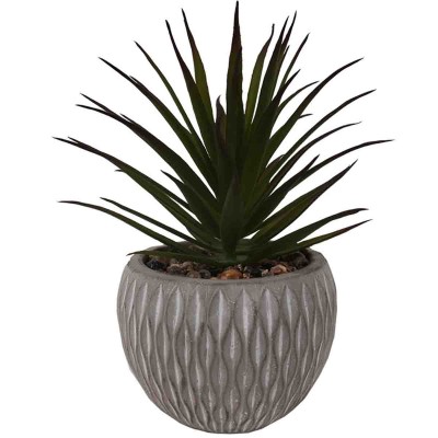 Lauren Taylor - Succulentes artificielles dans des pots ronds en ciment gris