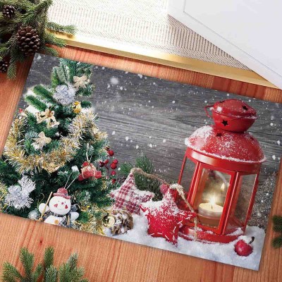 À La Cuisine - Tapis de porte de Noël non tissé avec support en caoutchouc