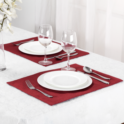 4 piece Faux Linen Placemat Set