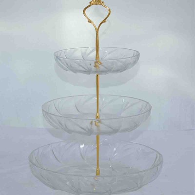 A LA CUISINE - Plateau à dessert en verre à 3 étages