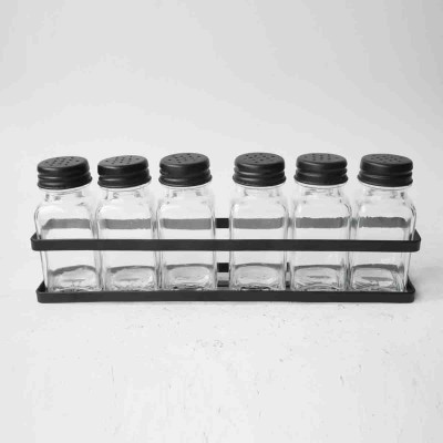 A LA CUISINE - 6pcs clear glass jar with metal lid 80ml