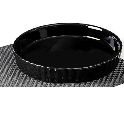 A La Cuisine - Black Baking Dish Quiche Ceramic