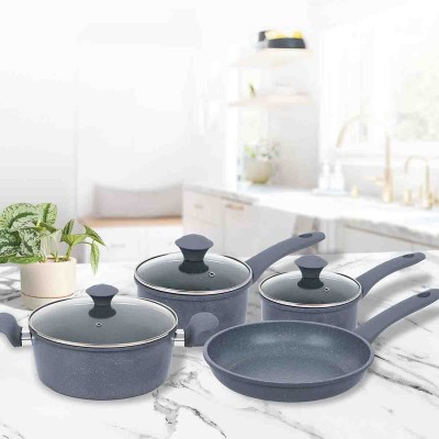 A LA CUISINE -7pc Grey Marble Non-stick Cookware Set