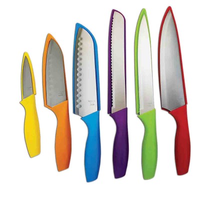 A LA CUISINE - Set de couteaux avec housses colorées