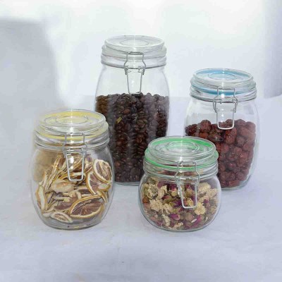 A LA CUISINE - set of 4 clear glass jar